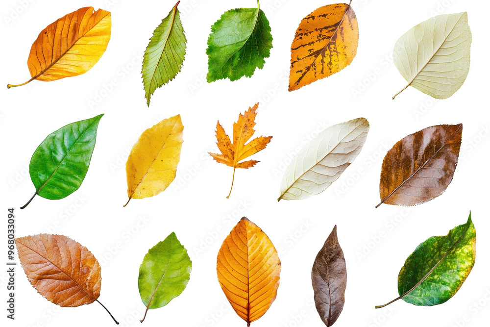 Collection of colorful autumn leaves isolated on a transparent background. showcasing various shapes and vibrant fall colors. Collection of colorful autumn leaves isolated on a transparent background. showcasing various shapes and vibrant fall colors.