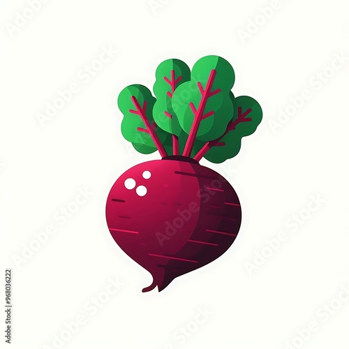 Fresh organic beetroot, flat illustration, fresh vegetables for food graphics resource, online ecommerce shop photo