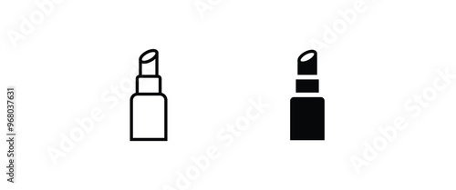 lipstick icon. Women's things, pomade, beauty care sign, illustration of makeup, Cosmetic icons button, vector, sign, symbol, logo, illustration, editable stroke, flat design style isolaated on white
