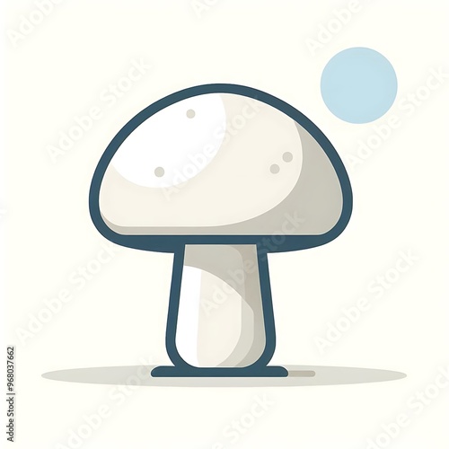 Fresh yummy mushroom, flat illustration, fresh vegetables for food graphics resource, online ecommerce shop photo