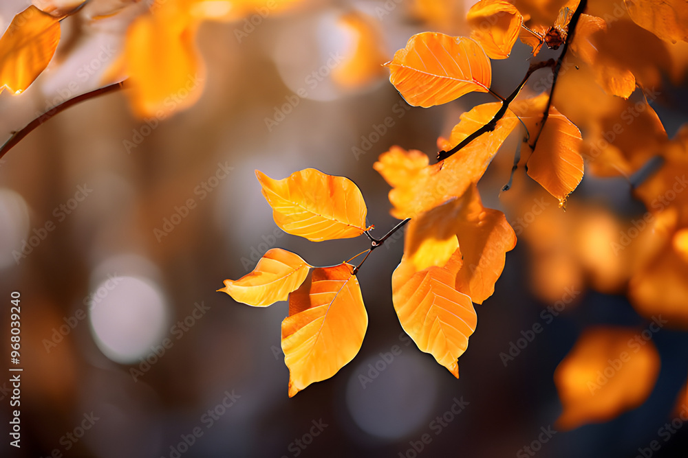 Fototapeta premium autumn leaves in the sun