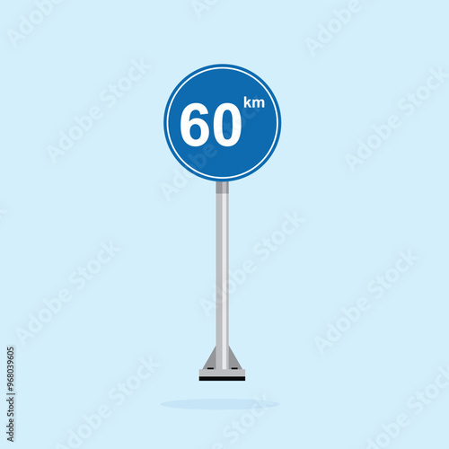 Road sign icon, Speed 60km. suitable for poster use and web icons	
 photo