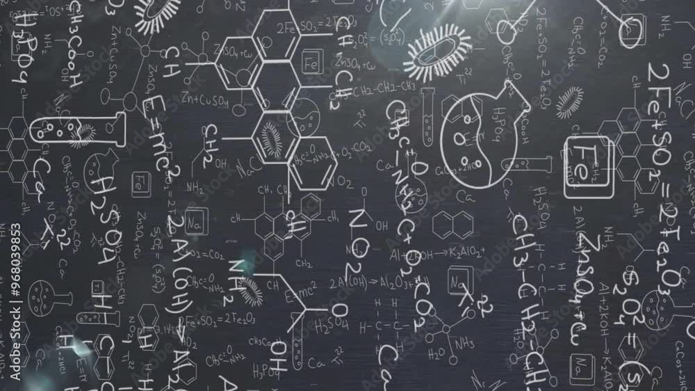Animation of mathematical data processing over black background Animation of mathematical data processing over black background