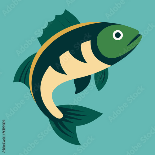 Bass fish vector design