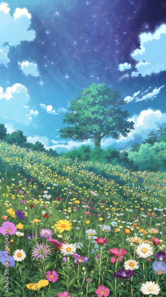 美しい野花の風景 美しい野花の風景