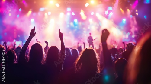Wallpaper Mural Crowd at Concert with Colorful Stage Lights Torontodigital.ca
