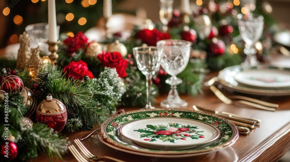christmas dinner table decked with red and green decor creates a cozy and festive ambiance, capturing the essence of the holiday season christmas dinner table decked with red and green decor creates a cozy and festive ambiance, capturing the essence of the holiday season