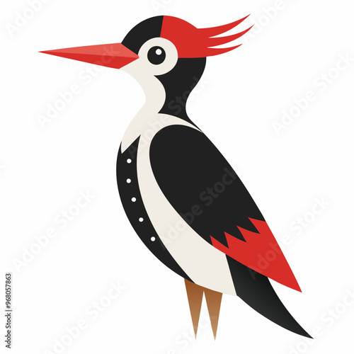 Beautiful woodpecker bird vector illustration photo