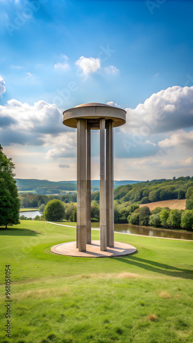 Magna Carta memorial at Runnymede, a water-meadow alongside the River Thames in the English county of Surrey photo