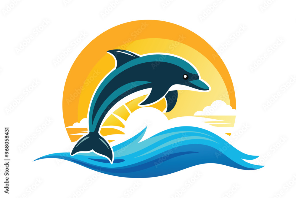 Obraz premium Dolphins are often associated with playfulness P.eps