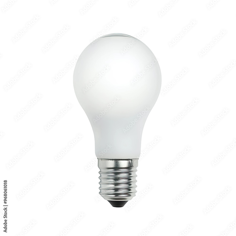 A white light bulb against a black background. A white light bulb against a black background.