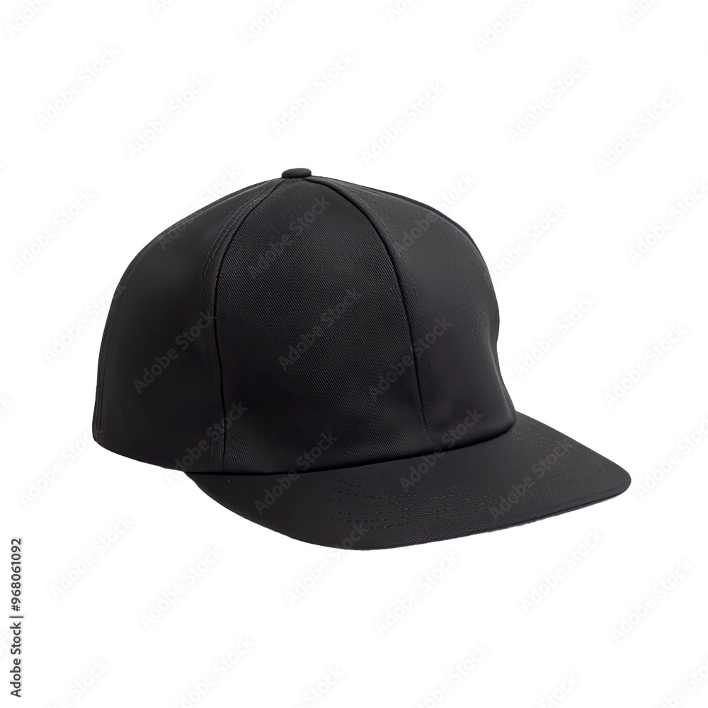 A black baseball cap with a curved brim, perfect for a casual and stylish look. A black baseball cap with a curved brim, perfect for a casual and stylish look.