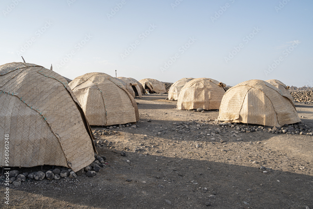Djibouti, Abbe lake area, local village