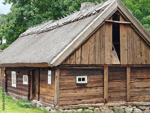 Old vintage wooden house, izba