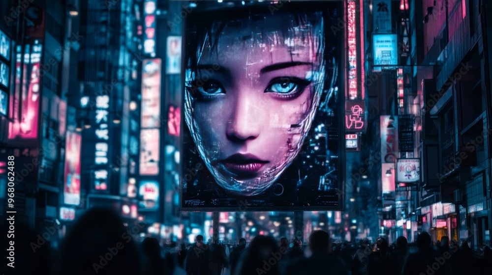 Cyberpunk Cityscape with Neon Lights and Digital Art Cyberpunk Cityscape with Neon Lights and Digital Art