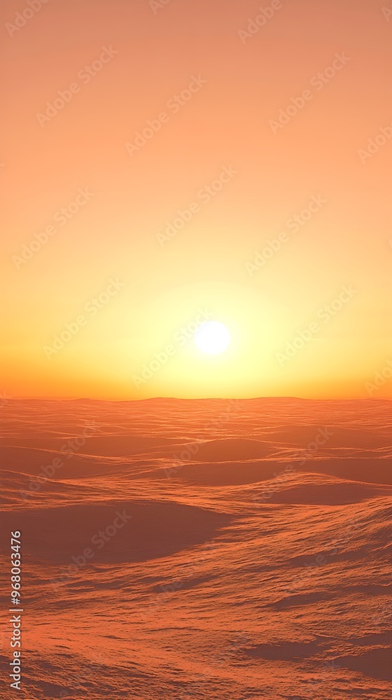 A stunning sunset over the desert, casting warm hues of orange and pink across the sand, with a large empty space above A stunning sunset over the desert, casting warm hues of orange and pink across the sand, with a large empty space above