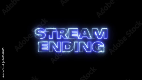 Neon glowing loop stream ending