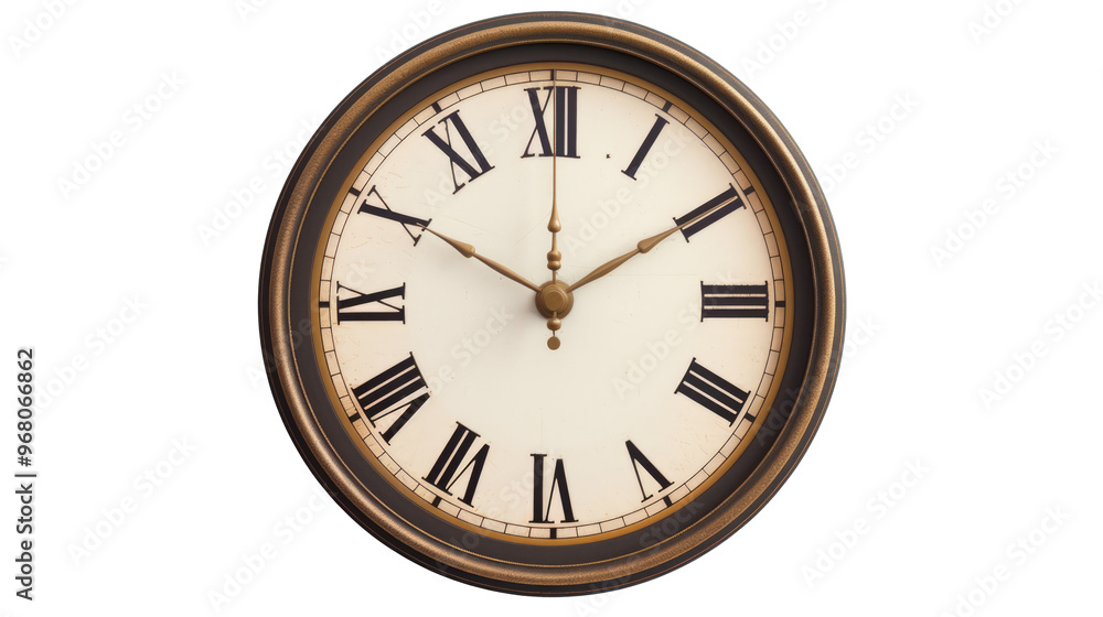 Modern wall clock isolated on transparent background Modern wall clock isolated on transparent background