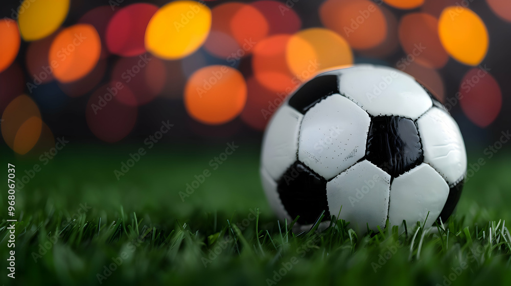 Fototapeta premium Soccer Fuball Mit Deutscher Flagge Stadion