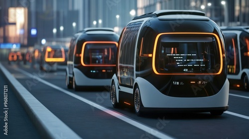 Autonomous Electric Vehicles Driving in a City at Night