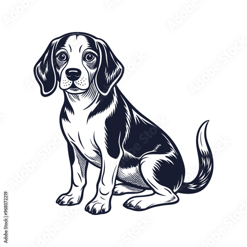 Wallpaper Mural beagle dog Silhouette Clipart isolated vector illustration Torontodigital.ca