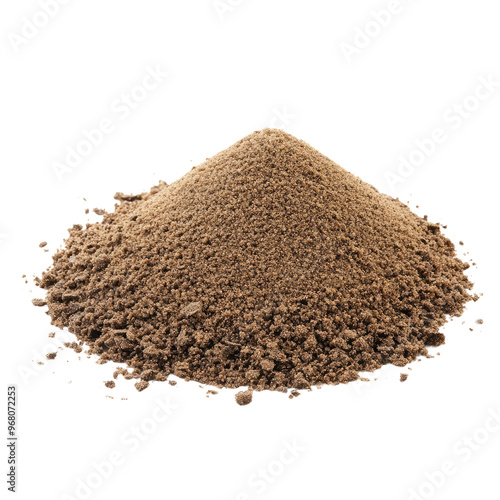 A pile of light brown sand against a black background.