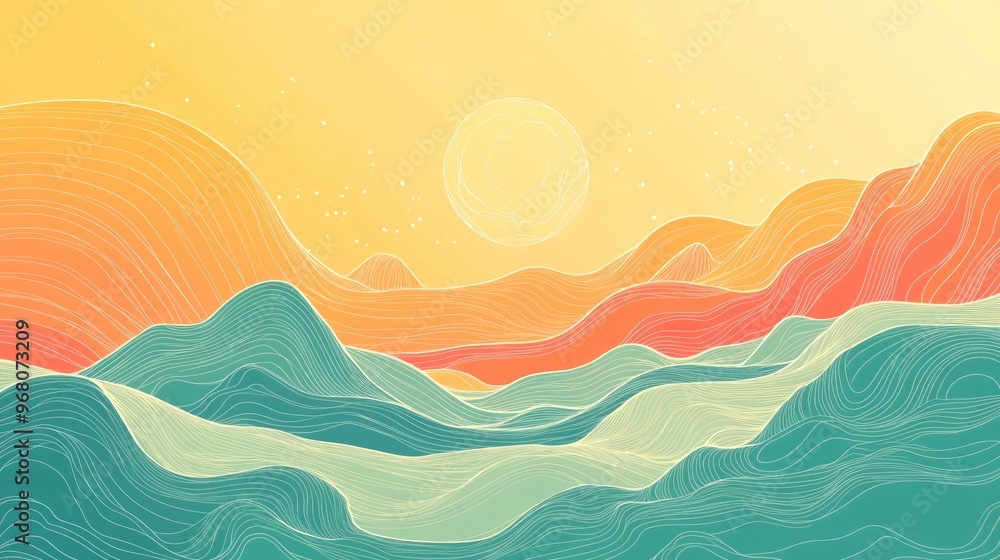 Line art illustration of a stylized background design Line art illustration of a stylized background design