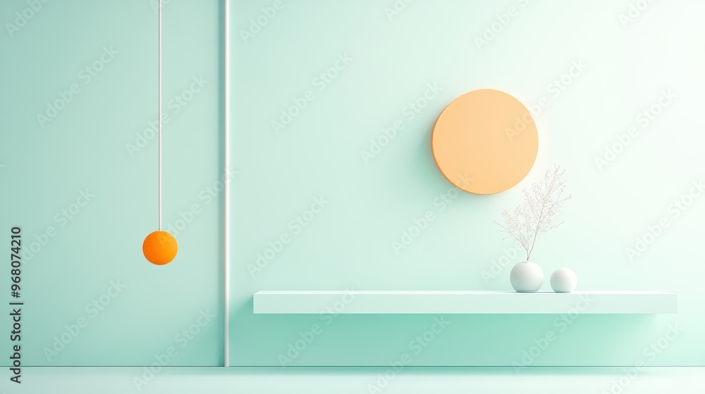 Abstract geometric shapes representing a bar with muted colors.