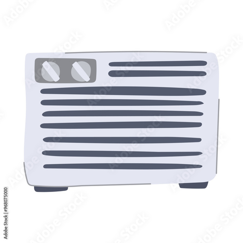 refrigerant air conditioner cartoon. compressor condenser, ductwork ventilation, filter efficiency refrigerant air conditioner sign. isolated symbol vector illustration