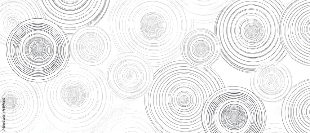 Line art illustration featuring a pattern of concentric rings and spirals on a white background Abstract geometric design with a grid of circular elements Line art illustration featuring a pattern of concentric rings and spirals on a white background Abstract geometric design with a grid of circular elements