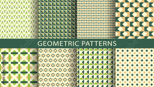 A set of seamless geometric patterns