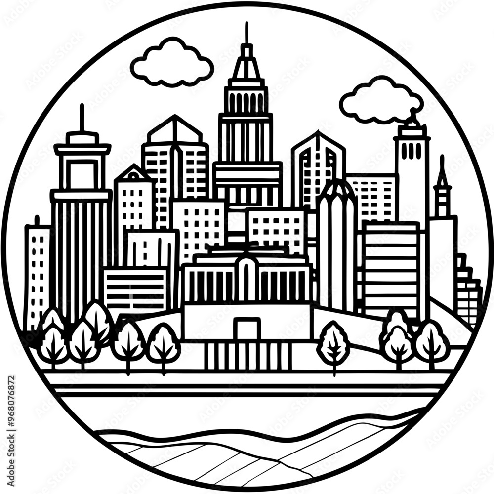 Skyline vector isolated on white background Skyline vector isolated on white background