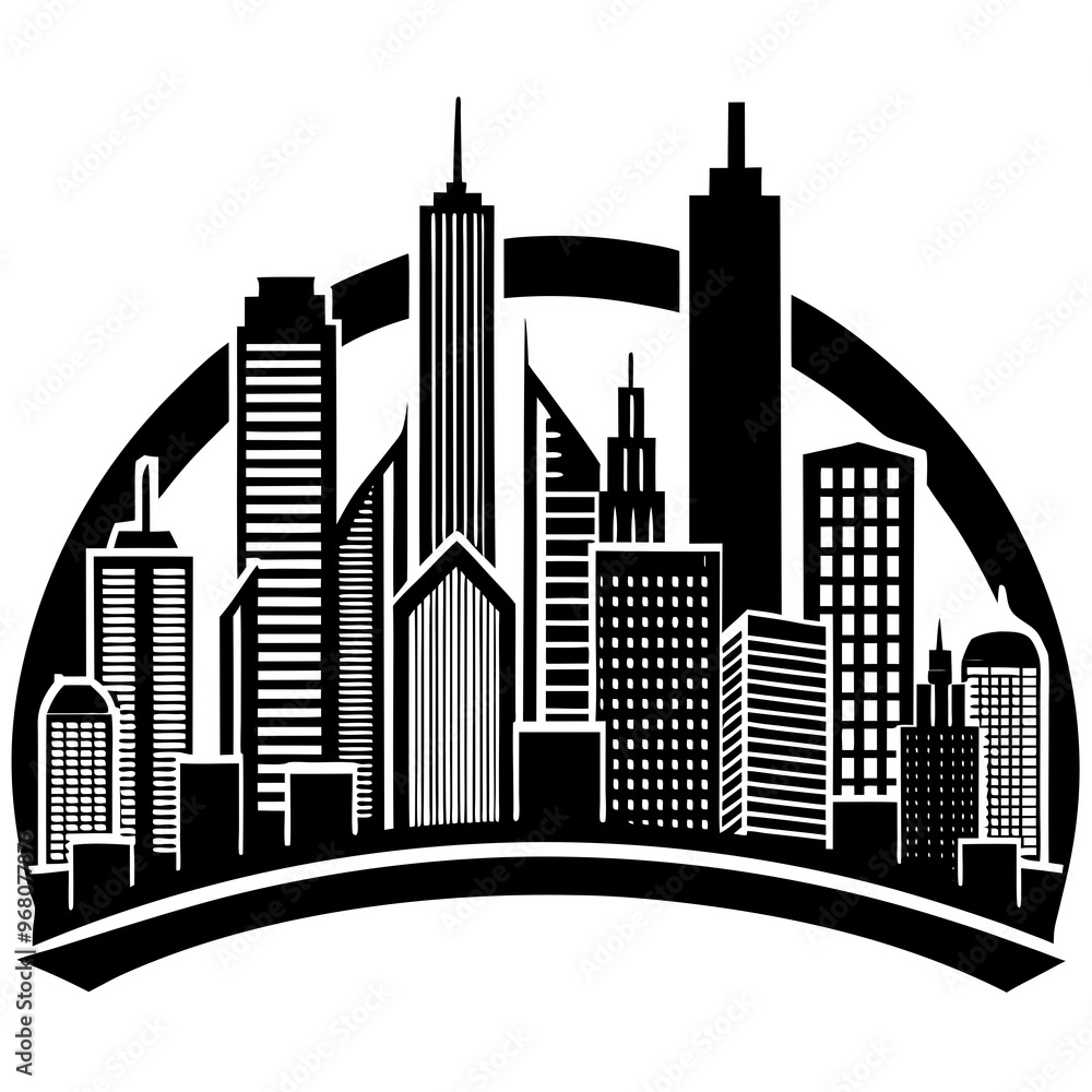 Fototapeta premium Cityscapes vector isolated on white background