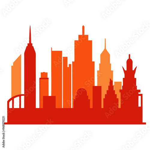 Cityscapes vector isolated on white background