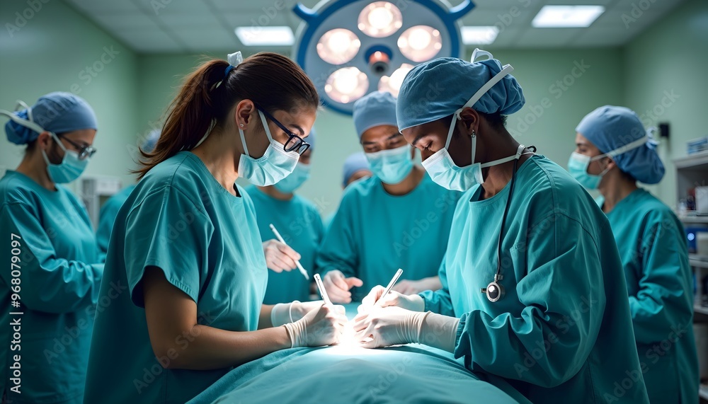 Medical Team Performing Surgery in Operating Room - Surgeons and Healthcare Professionals in Action Medical Team Performing Surgery in Operating Room - Surgeons and Healthcare Professionals in Action