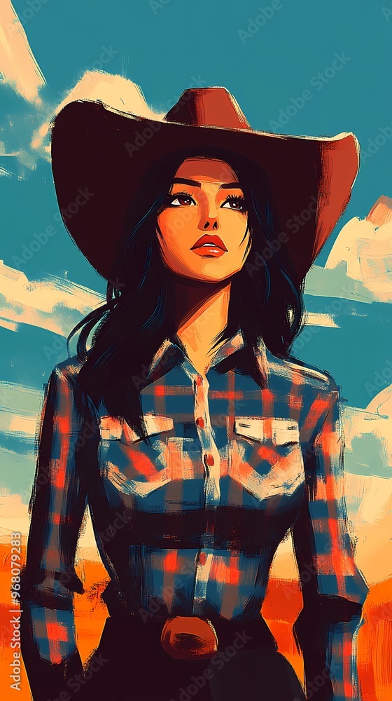 background image of a cowboy woman, western illustration style, western. background image of a cowboy woman, western illustration style, western.