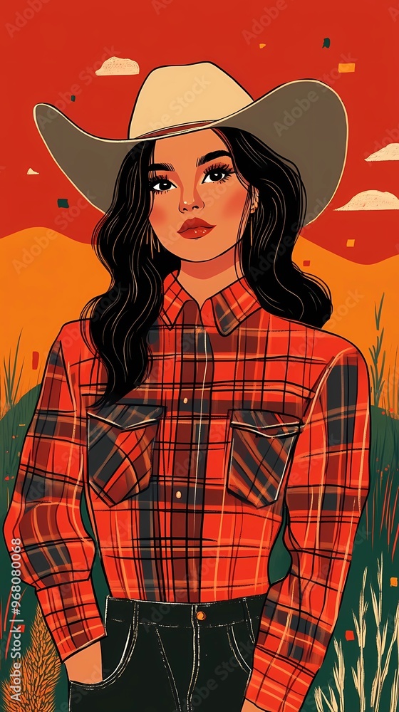 background image of a cowboy woman, western illustration style, western. background image of a cowboy woman, western illustration style, western.