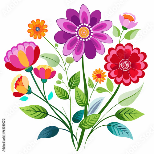 Wallpaper Mural Flower vector isolated on white background Torontodigital.ca