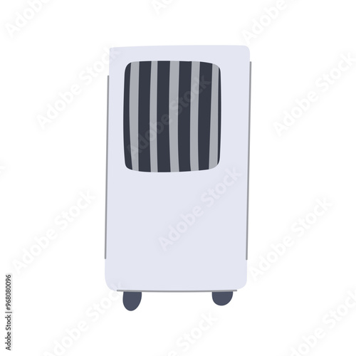 condenser air conditioner cartoon. ductwork ventilation, filter efficiency, thermostat freon condenser air conditioner sign. isolated symbol vector illustration