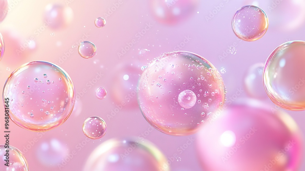 Collagen Gel Drops 3d Objects Vector. Anti-aging and moisturizing skincare product with bubbles illustration on a pink background. Collagen Gel Drops 3d Objects Vector. Anti-aging and moisturizing skincare product with bubbles illustration on a pink background.