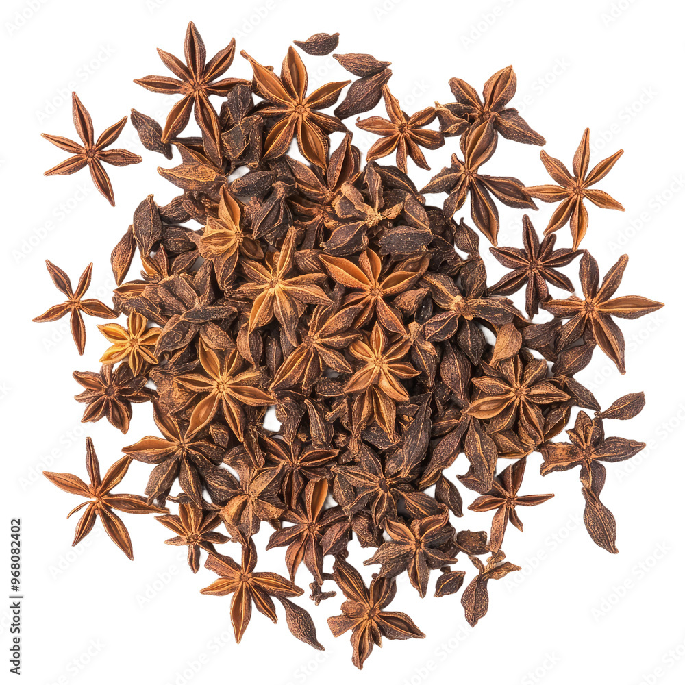 A close-up shot of star anise, a popular spice used in many cuisines. A close-up shot of star anise, a popular spice used in many cuisines.