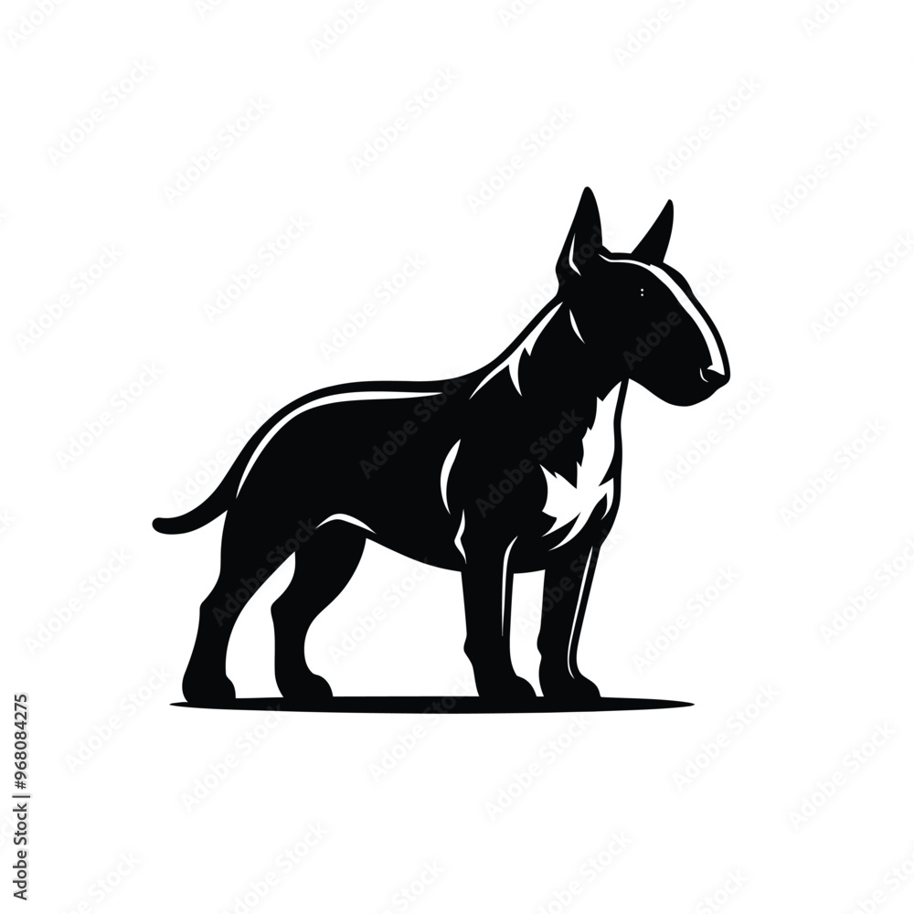 Silhouette of a Bull Terrier Silhouette of a Bull Terrier