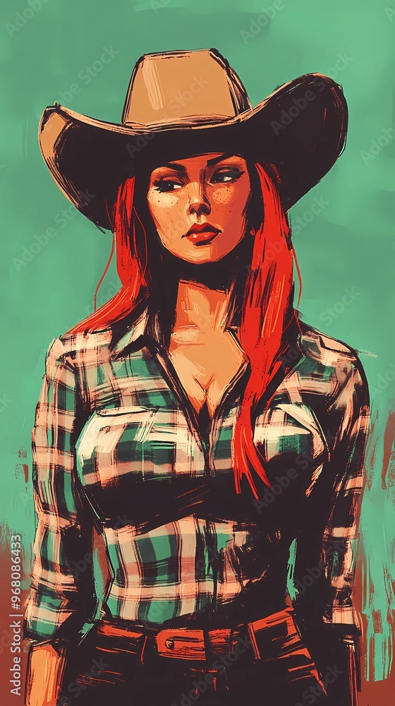 background image of a cowboy woman, western illustration style, western. background image of a cowboy woman, western illustration style, western.
