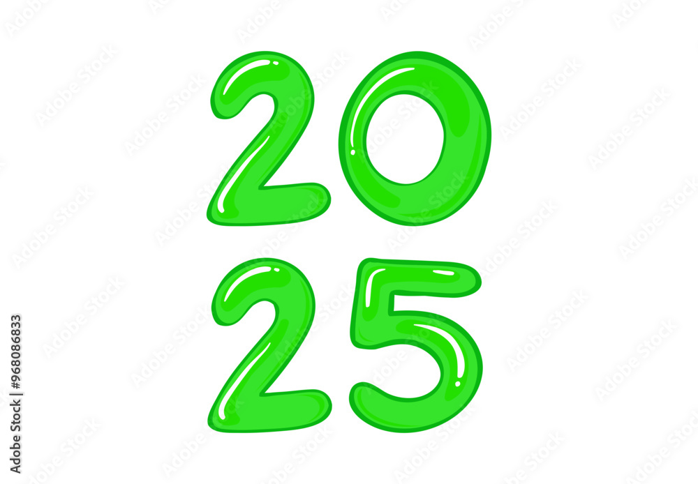 2025 Happy New Year Design Green Realistic Abstract Vector Illustration 2025 Happy New Year Design Green Realistic Abstract Vector Illustration