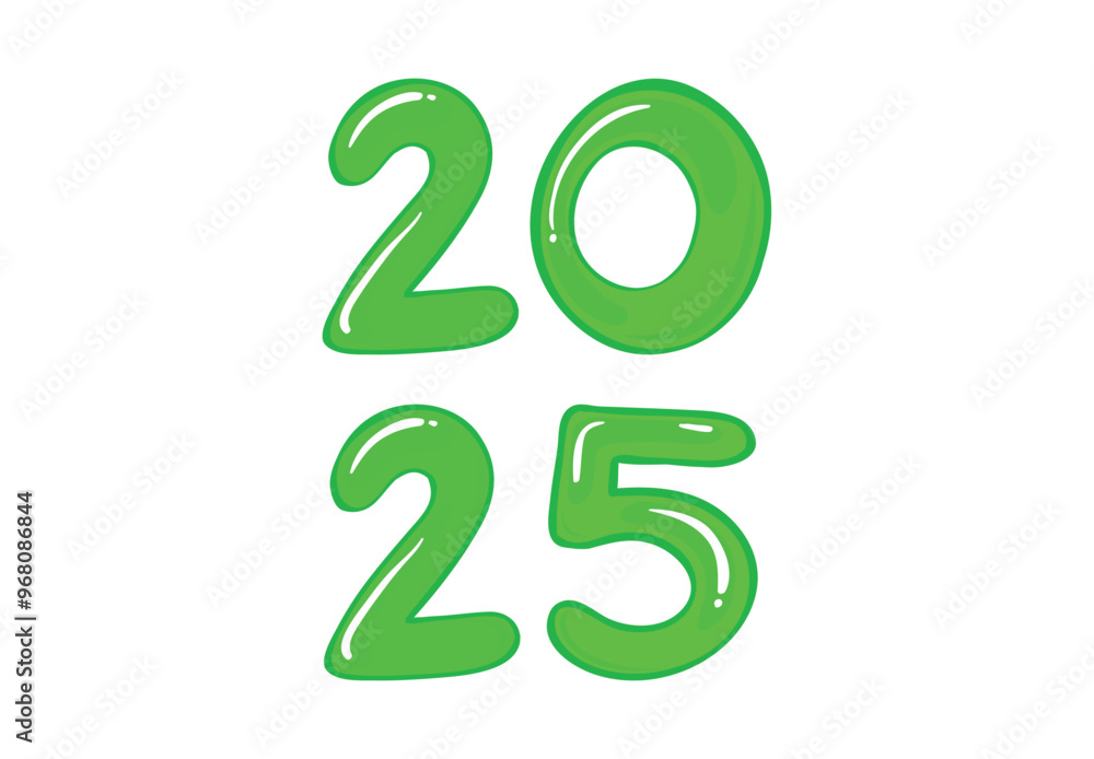 2025 Happy New Year Design Green Realistic Abstract Vector Illustration 2025 Happy New Year Design Green Realistic Abstract Vector Illustration