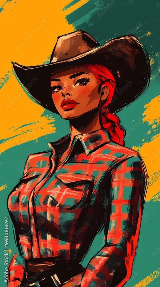 background image of a cowboy woman, western illustration style, western. background image of a cowboy woman, western illustration style, western.