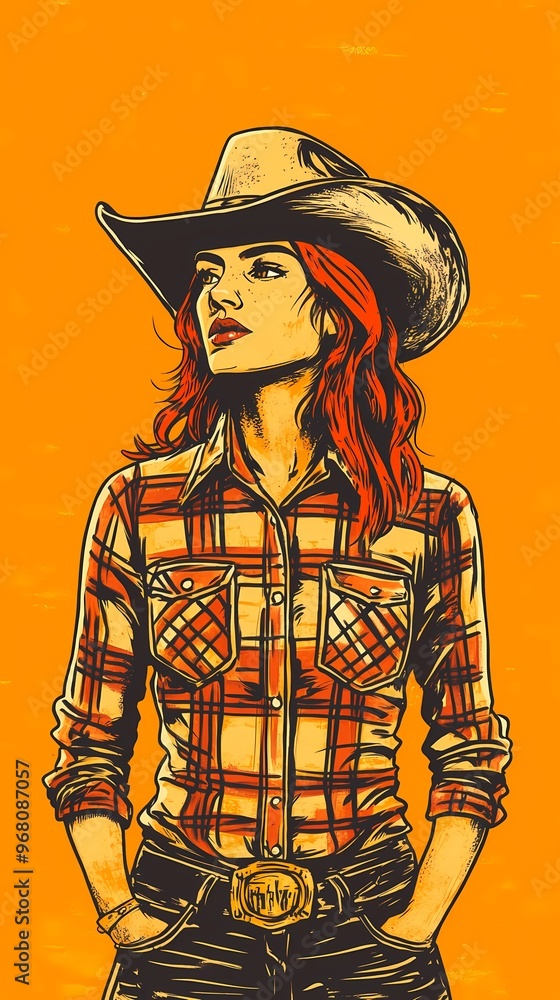 background image of a cowboy woman, western illustration style, western. background image of a cowboy woman, western illustration style, western.