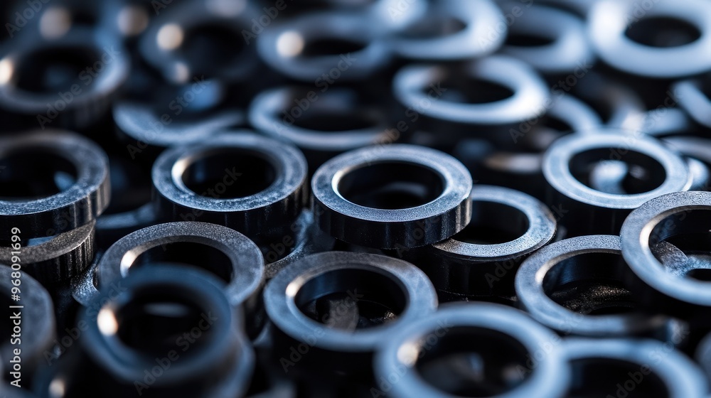 Abstract Close-Up of Black Circular Objects Abstract Close-Up of Black Circular Objects