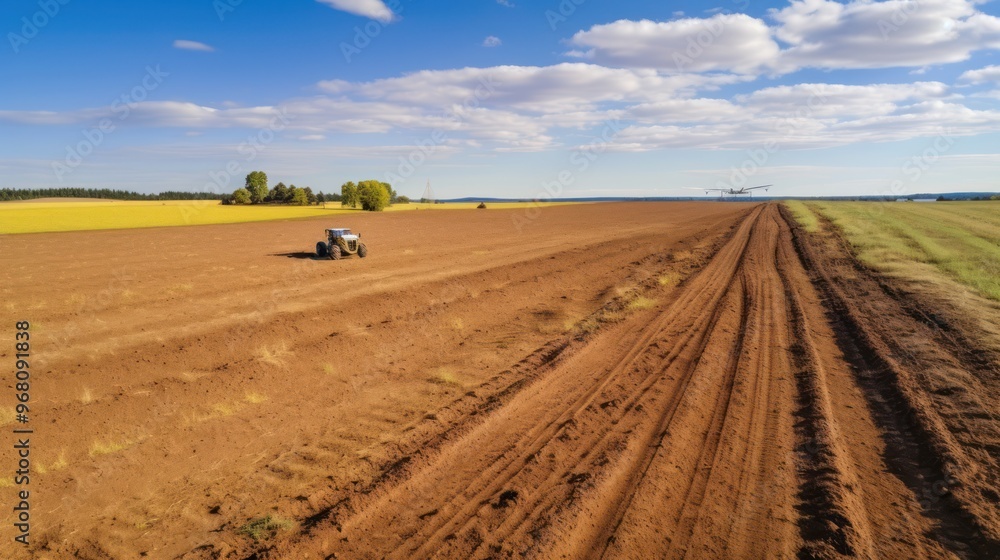 Tractor in a Ploughed Field Tractor in a Ploughed Field