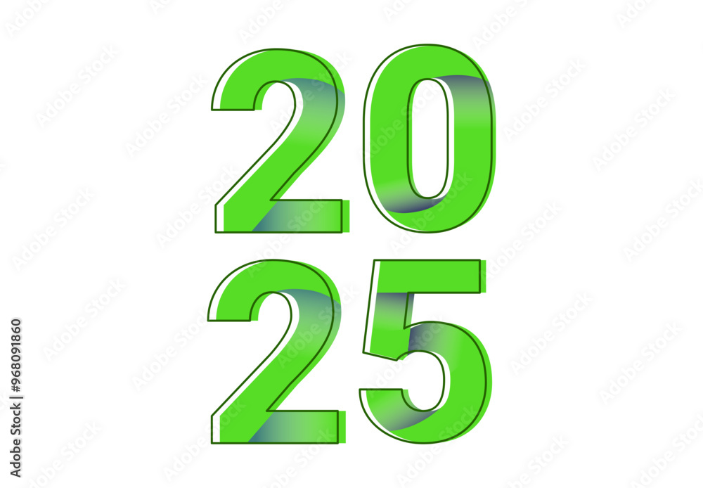 2025 Happy New Year Design Green Abstract Vector Illustration 2025 Happy New Year Design Green Abstract Vector Illustration